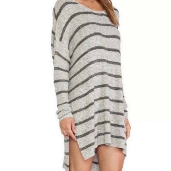 Free People gray striped tunic sweater size XS - Picture 2 of 6